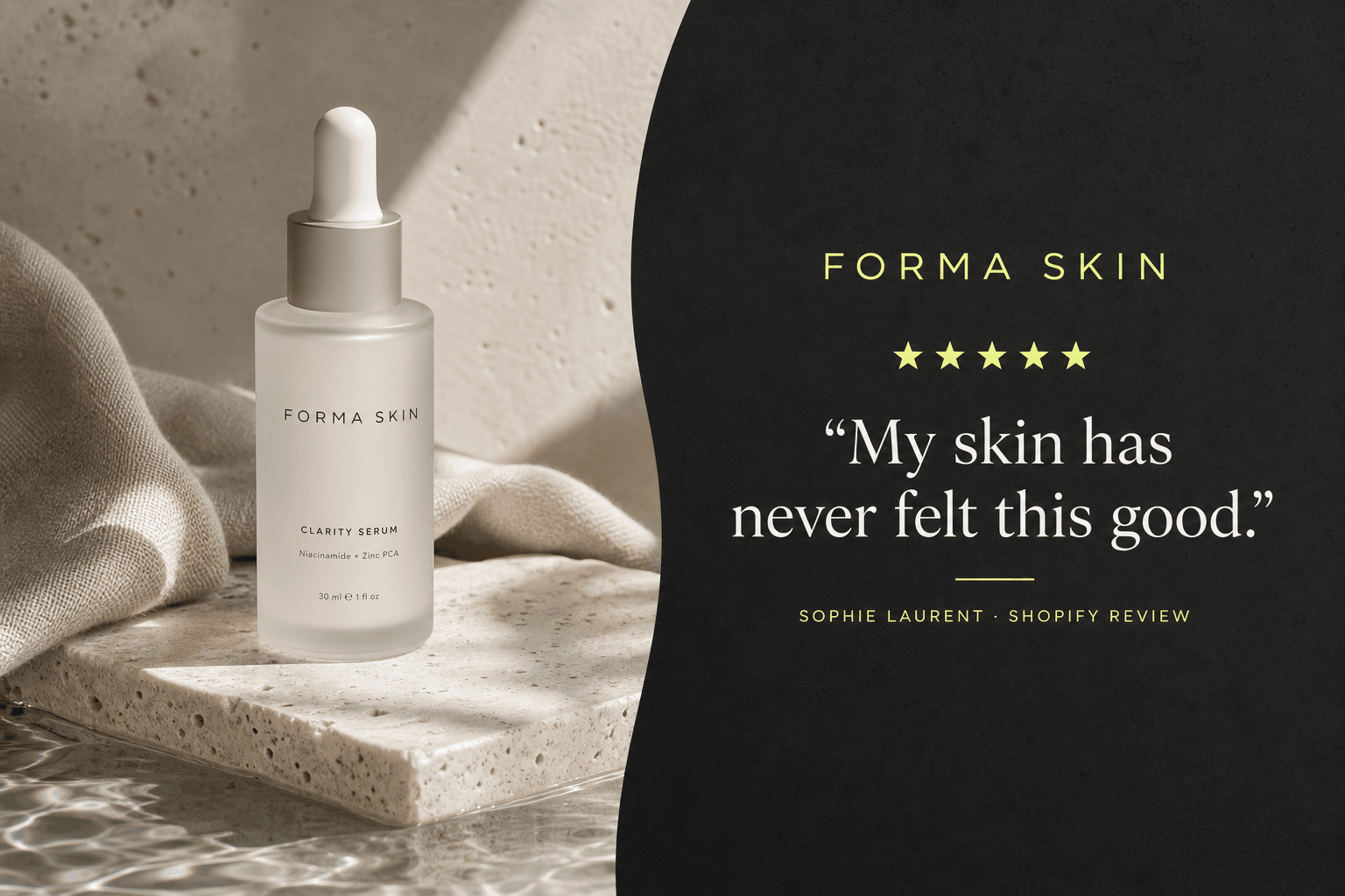 Forma Skin review creative prepared for X